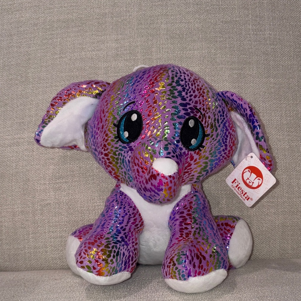 Fiesta Multicolor Sparkle Elephant Plush